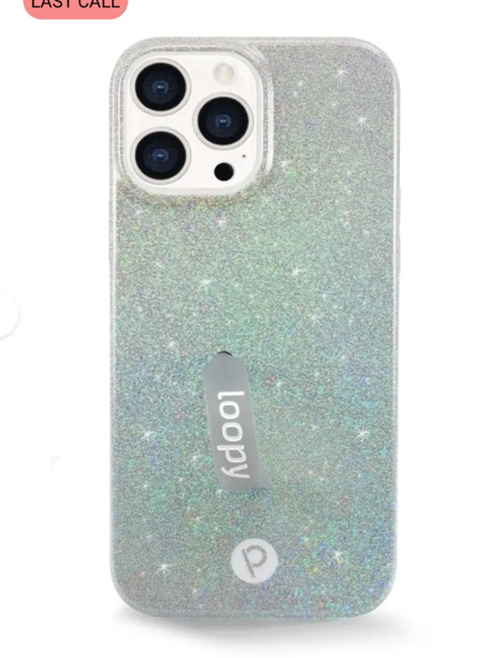 Loopy Case Glitter Phone Case - Iridescent Silver Sparkle